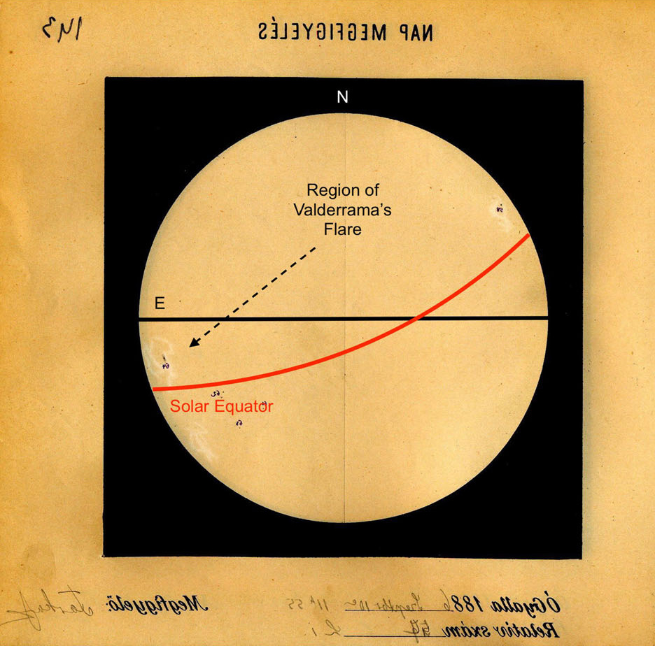 observatory plate showing valderrama flare body