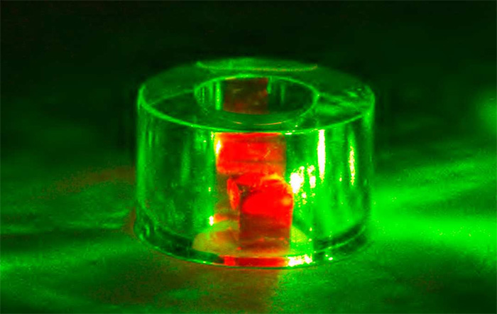 diamon with green lasers