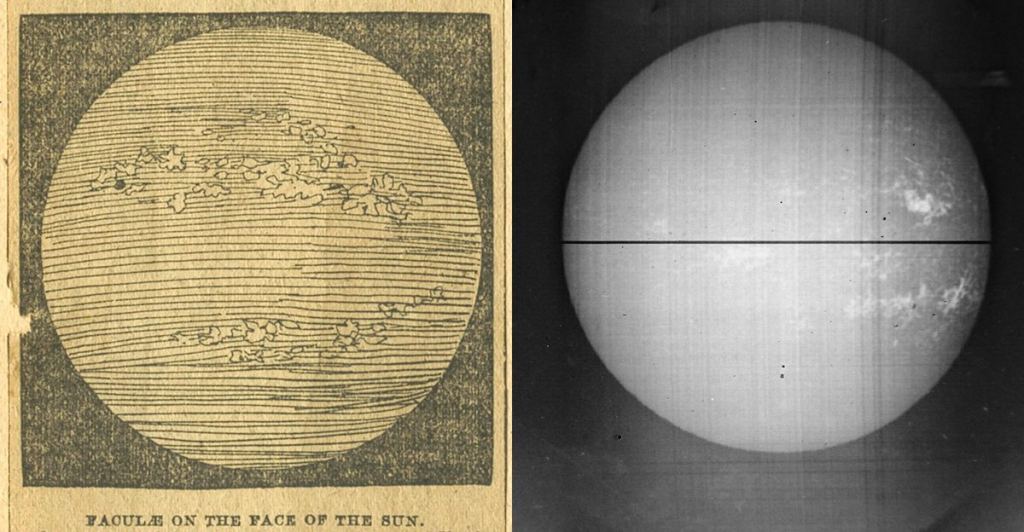 1892 faculae sketches from Hale Kenword Observatory (George Hale)