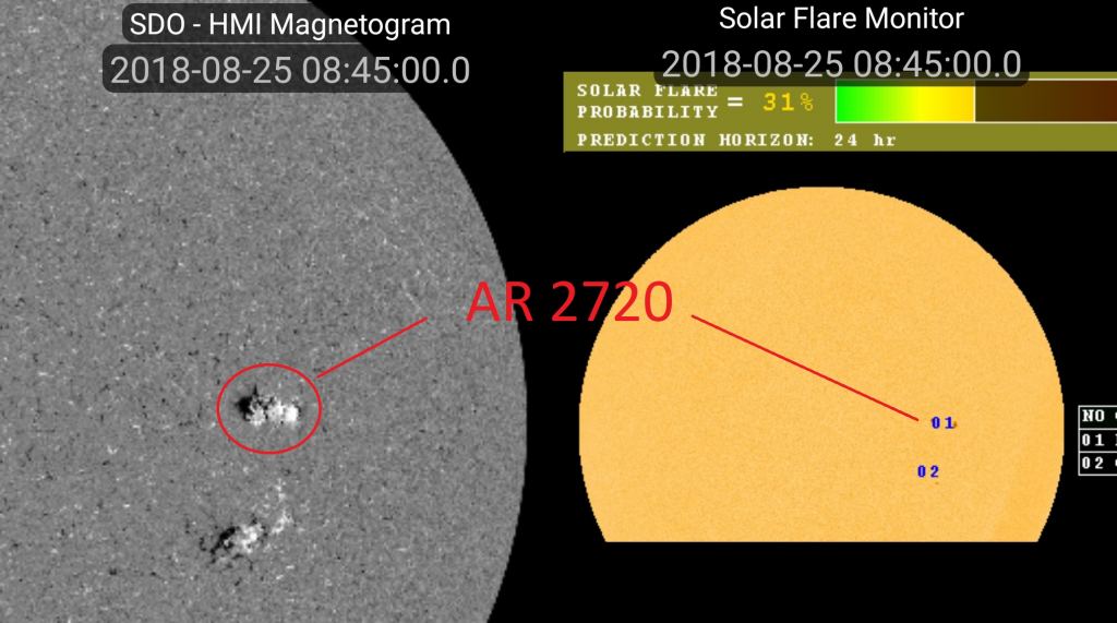 Sunspot AR2720 (NASA Space Weather App)