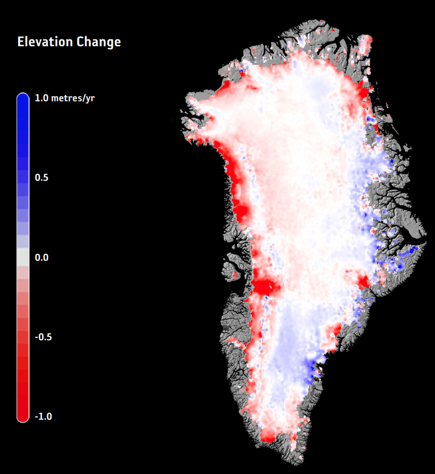 Greenland ice change 2015
