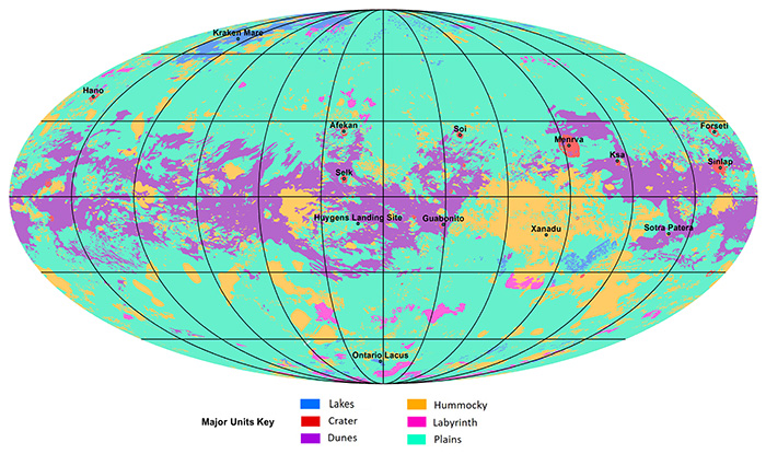 mapa geológico de titan nasa