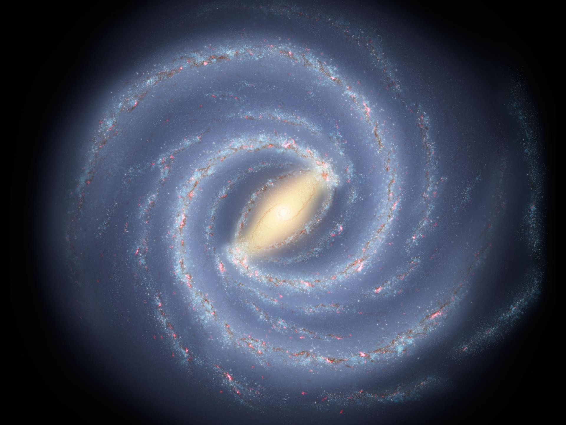 Concept of the Milky Way showing its central bar. (NASA/JPL-Caltech)