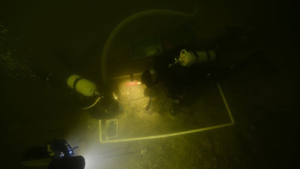 lithuanian soldier divers murky water
