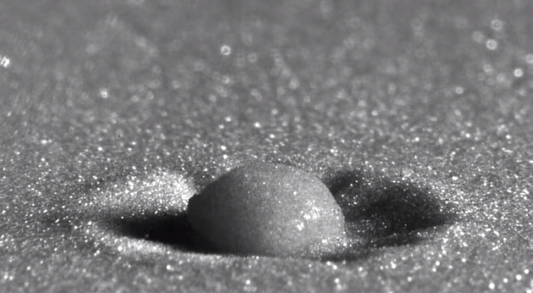 sand raindrops slow hitting motion mo footage asteroid shows instagram impacts tiny physics aps converter