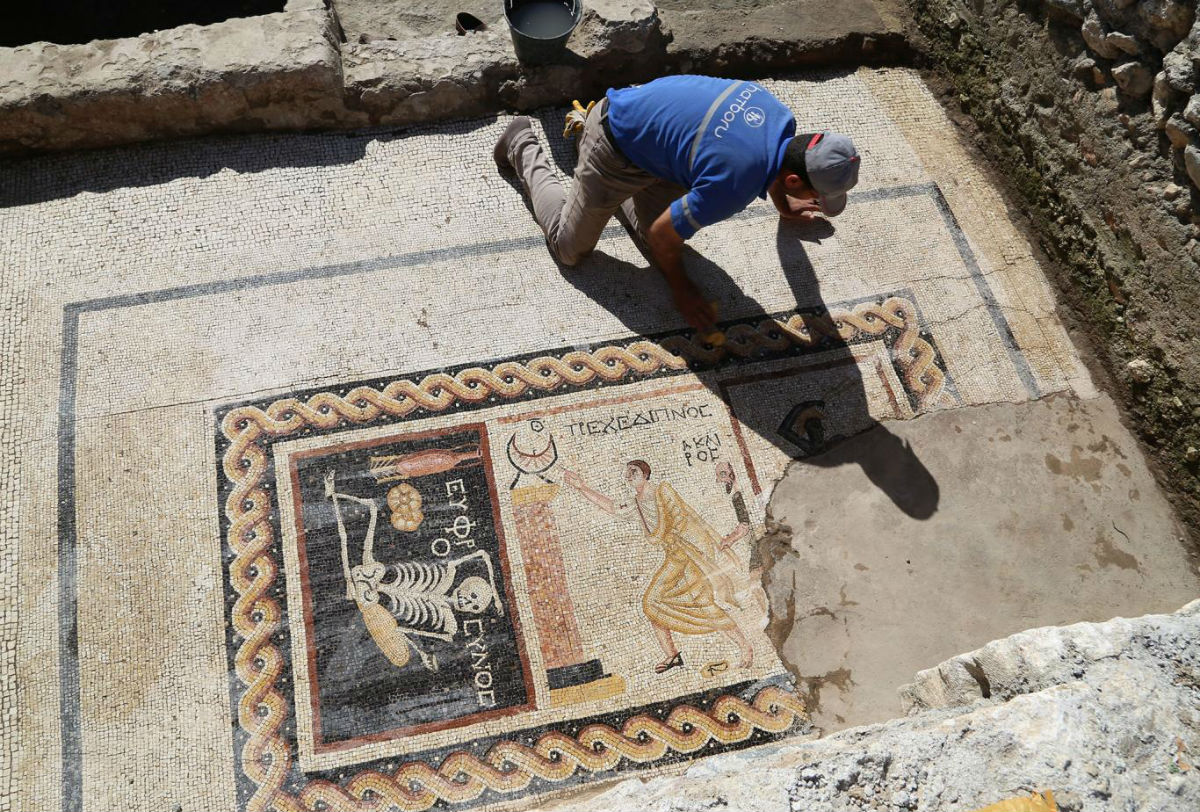 Archaeologists Have Discovered an Ancient Mosaic Skeleton That Says