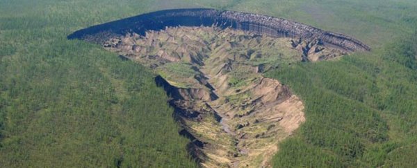 Aerial shot of the sinkhole