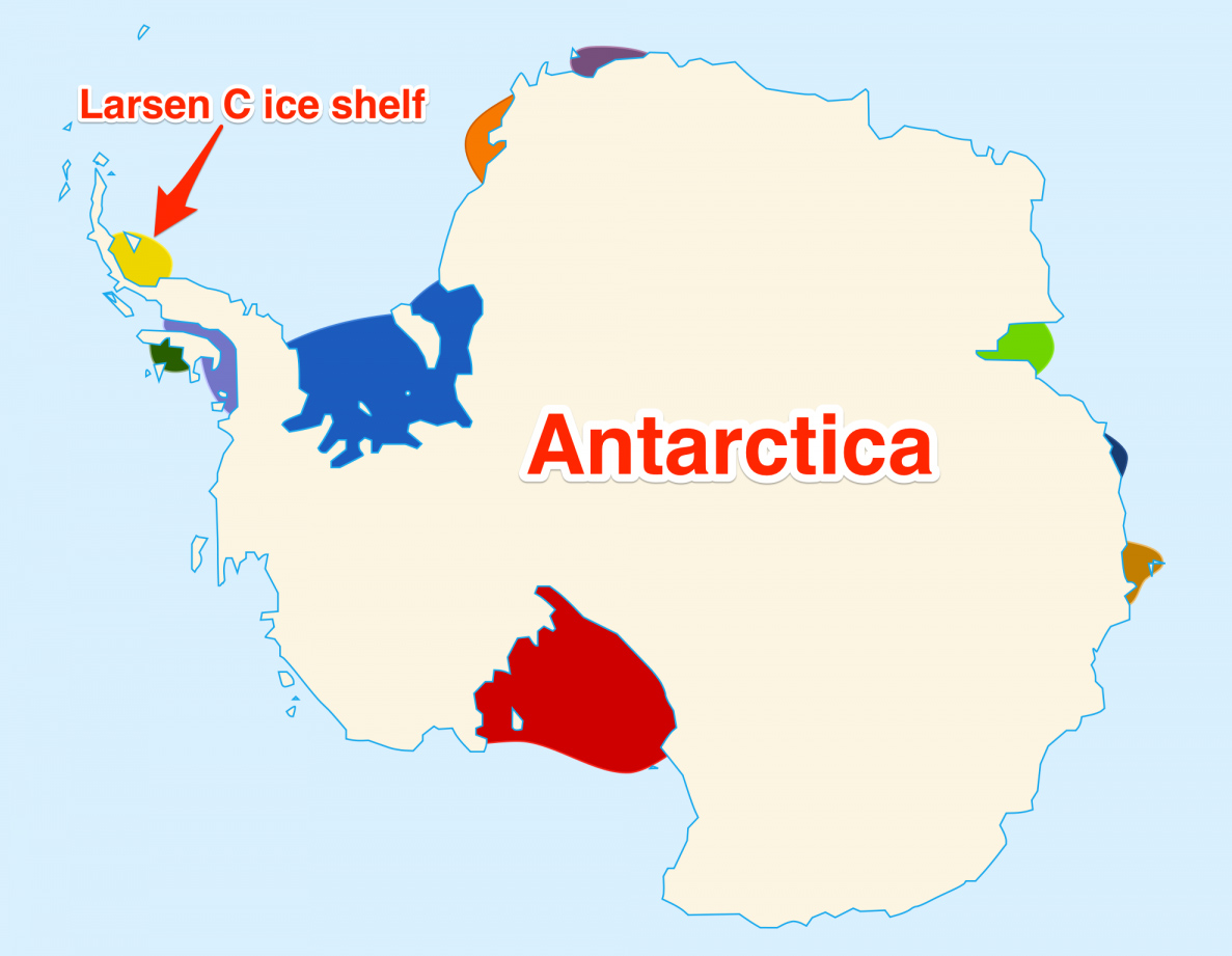 iceberg antarctica map larsen c