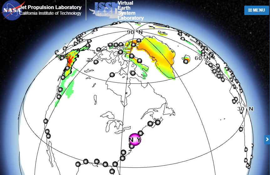 nasa glacier simulation screenshot