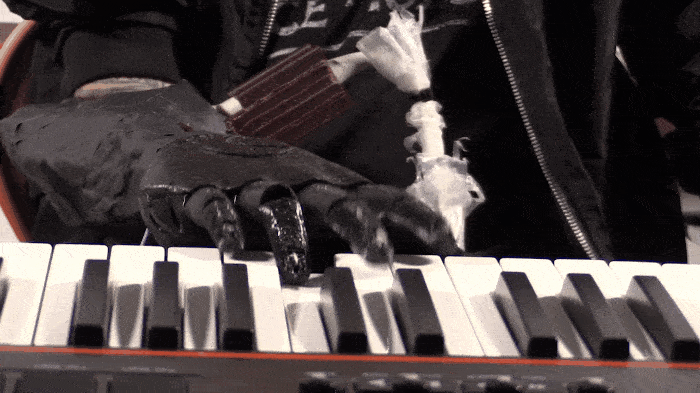 cyber hand playing piano