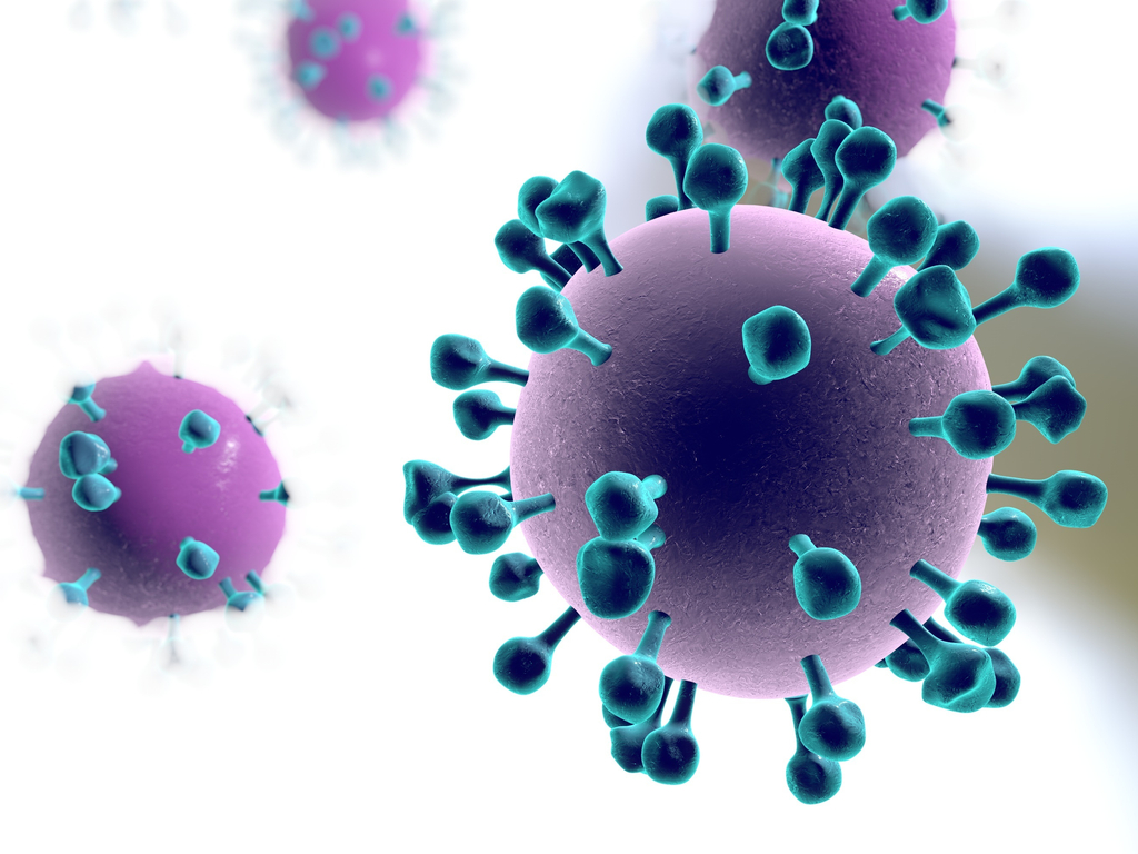 flu virus with spikes