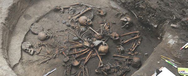A mysterious circle of intertwined human skeletons has been found in Mexico