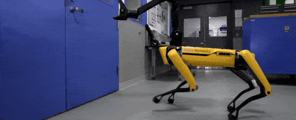 The mini robodog from Boston Dynamics can now open doors to get out