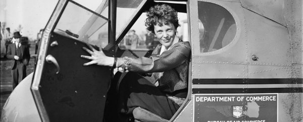 Amelia Earhart in plane