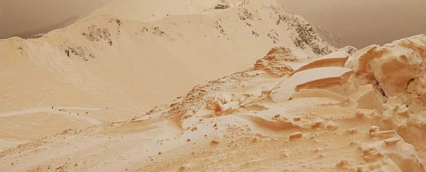 People in Europe are freaking out over this fall of crazy orange snow