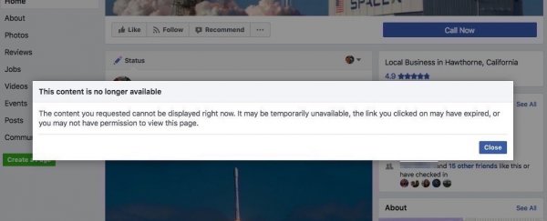Elon Musk just deleted Space X's Facebook page