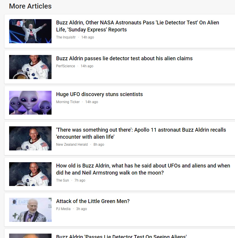 google news aldrin aliens