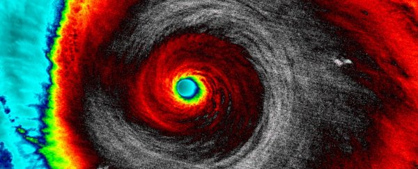 Lightning inside this ferocious hurricane blasted a beam of antimatter at Earth
