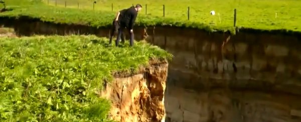 'Biggest ever' sinkhole ripped open in New Zealand, and unearthed history
