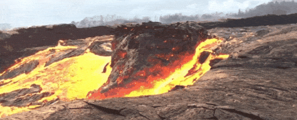 Stunning video shows a 'lava boat' carried by molten hot rock in Hawaii