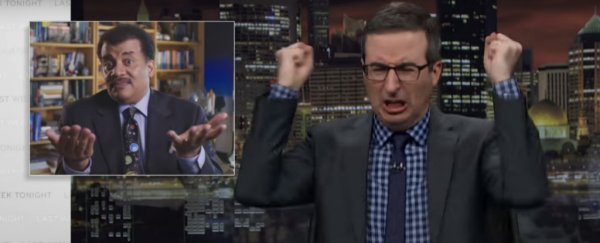 John Oliver's Reaction to Neil DeGrasse Tyson Ruining His Joke Is Just Perfect