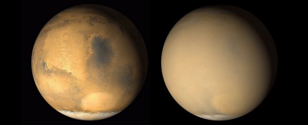 A dust storm is engulfing Mars, and NASA images show the situation is bleak