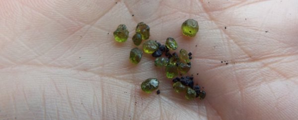 Update: So, the Hawaii volcano isn't actually 'raining gemstones' - it's a mineral called olivine
