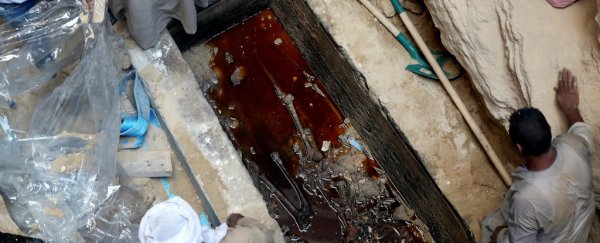 Remember that giant black Egyptian sarcophagus? They just opened it
