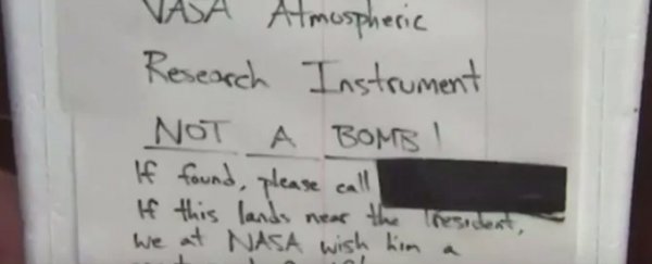Student's message on a NASA weather device sets off a Presidential security scare