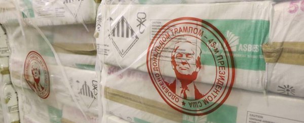 President Trump's face is now branded on a Russian asbestos product