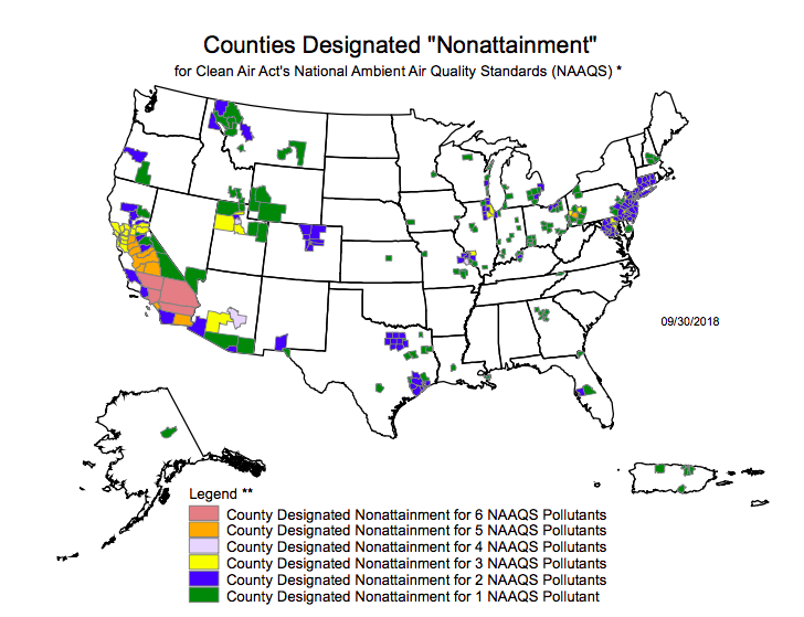 air pollution US nonattainment