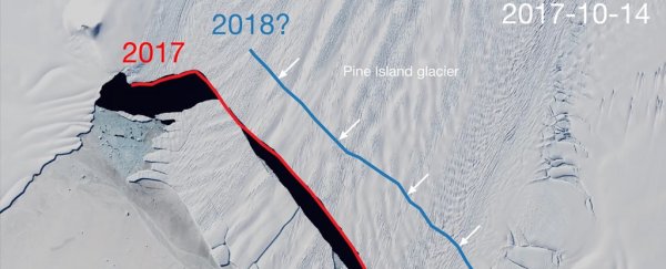 An enormous iceberg is threatening to break off Antarctica's Pine Island glacier