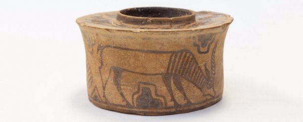 A man was using a 4,000 year old Indus Valley pot to hold toothbrushes