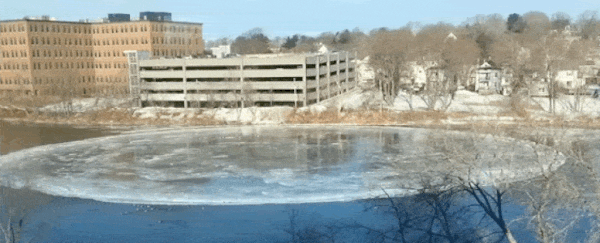 This freaky spinning ice circle in Maine looks like a giant alien landmark