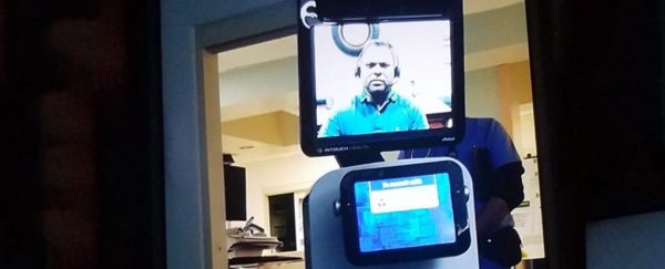 Patient and shocked family learn he is dying from hospital robot with video screen