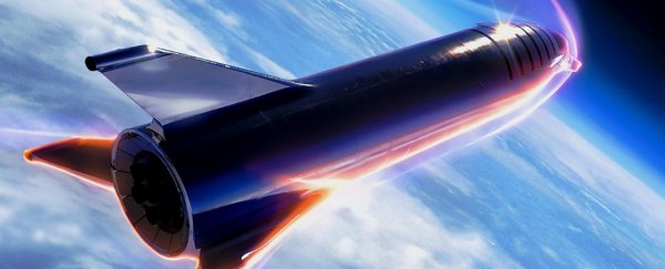 A gorgeous rendering from SpaceX shows its shiny silver Starship reentering Earth's atmosphere