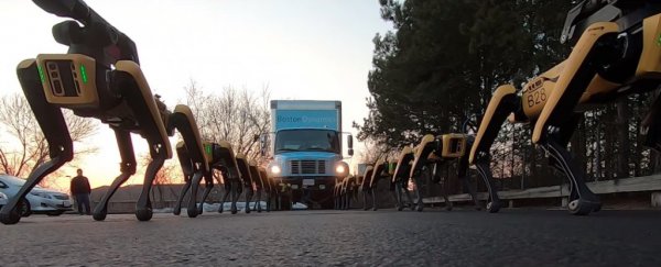 Unnerving footage shows Boston Dynamics' robot dogs casually pulling a truck