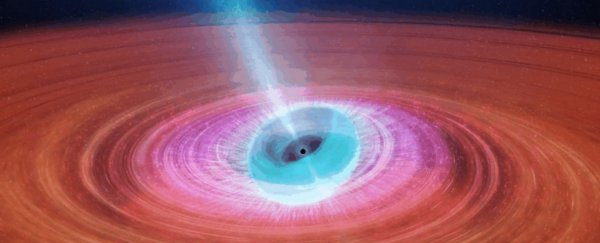 A strange black hole is shooting out wobbly jets because it's dragging spacetime