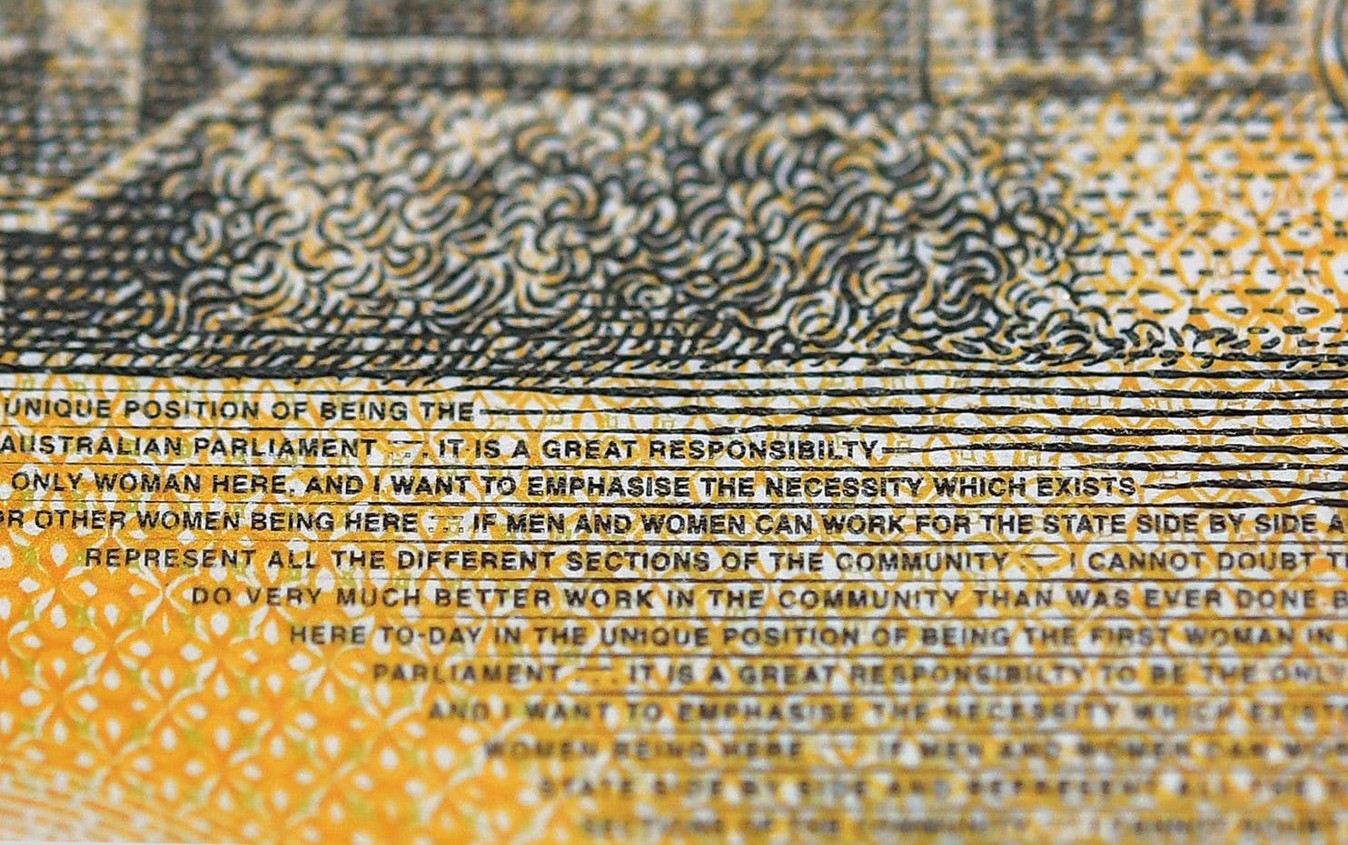 A magnified view of a 50 Australian dollar note containing a typo. (Dylan Coker/EPA-EFE/REX)