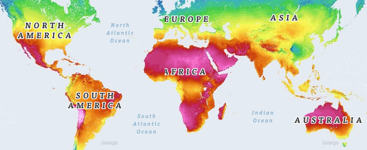 amount of sun over the earth