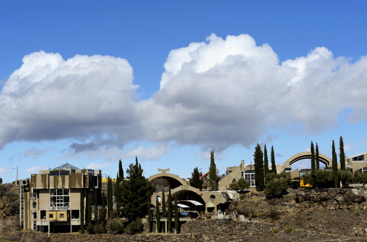  Uma visão de Arcosanti em 2011. (Wolfgang Kaehler / LightRocket / Getty Images)