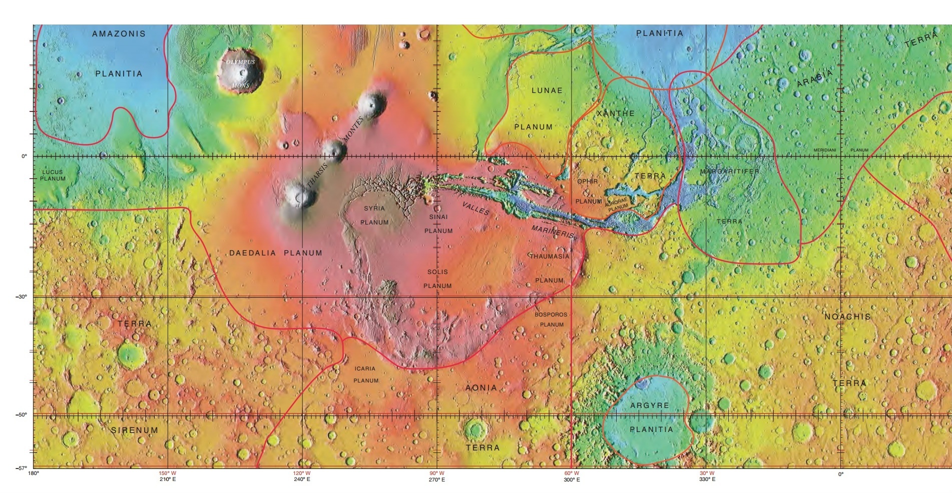 The Aonia-Solis-Valles Marineris region. (Jim Secosky/NASA)