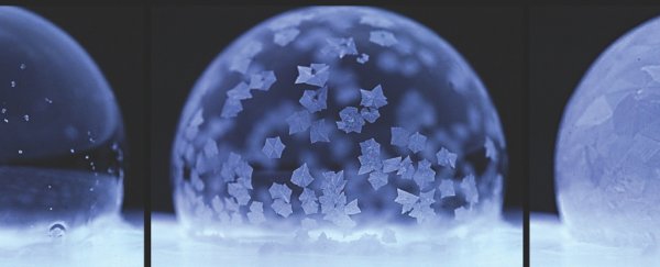Soap bubbles look like magic little snow globes when they freeze, and now we know why