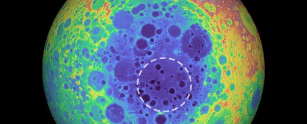 Astronomers detect a huge, unexplained mass under a giant crater on the Moon