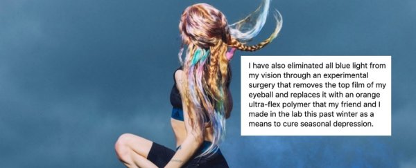 Grimes' bizarre eye surgery for blocking out blue light is actually a thing, sort of