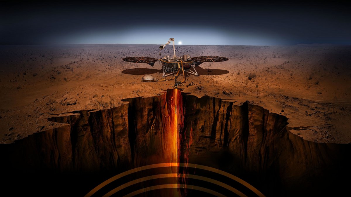 Illustration of the InSight lander on Mars. (NASA/JPL-CaltechAn)