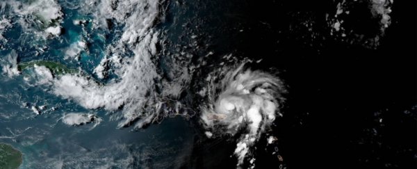 Satellite images show Hurricane Dorian gaining strength over the Caribbean