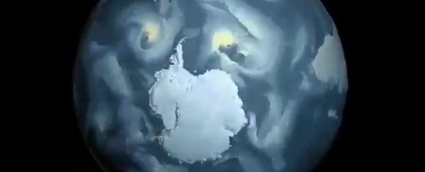 Hypnotic time-lapse shows the surreal patterns of Antarctica's tempestuous winds