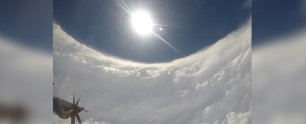 Eerie photos show the peaceful calm right in the eye of Hurricane Dorian