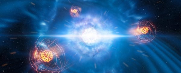 For the first time, a heavy element has been detected forming in a neutron star merger
